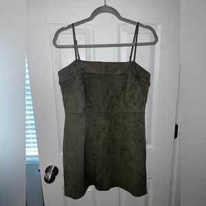 Suede olive dress